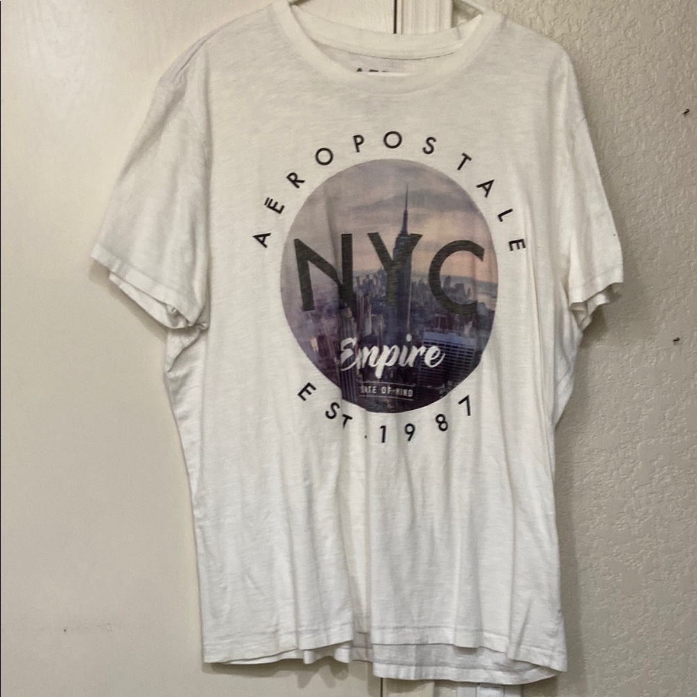 Aeropostale XL White Cotton Tee NYC Empire State of Mind